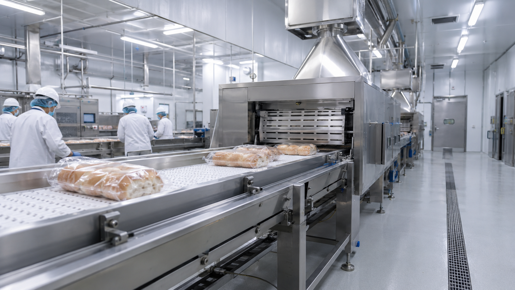 Voedingsindustrie productielijnen droogijsreiniging CRYOSTRAL