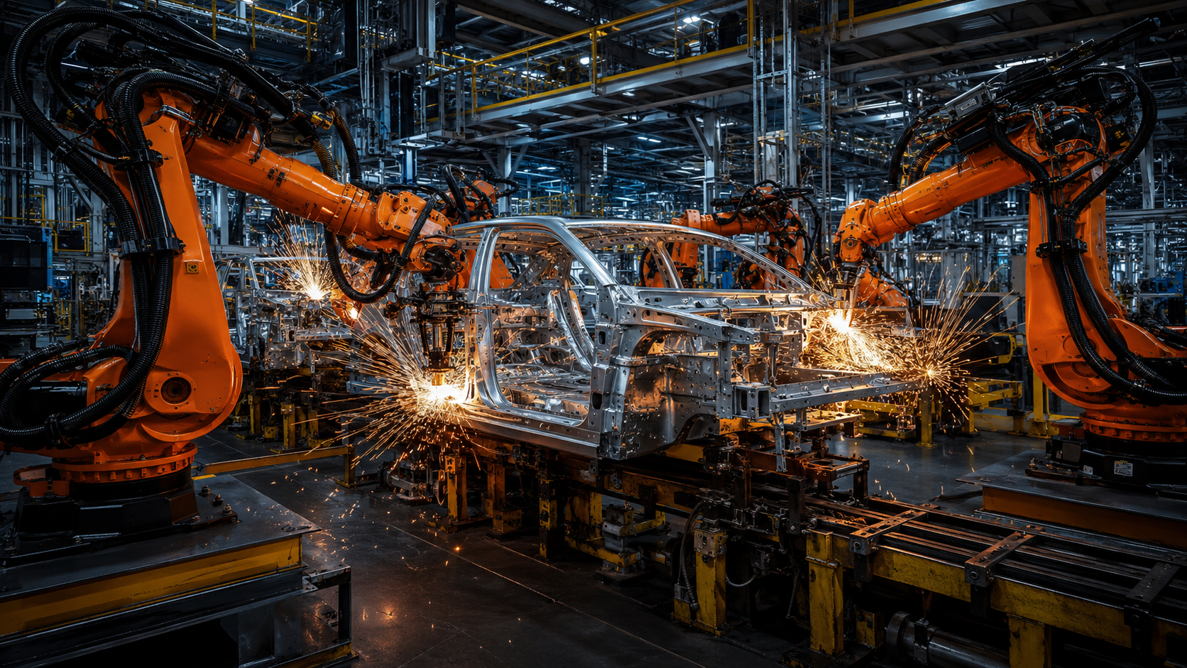 Automotive sector result after CRYOSTRAL dry ice cleaning — welding robot maintenance