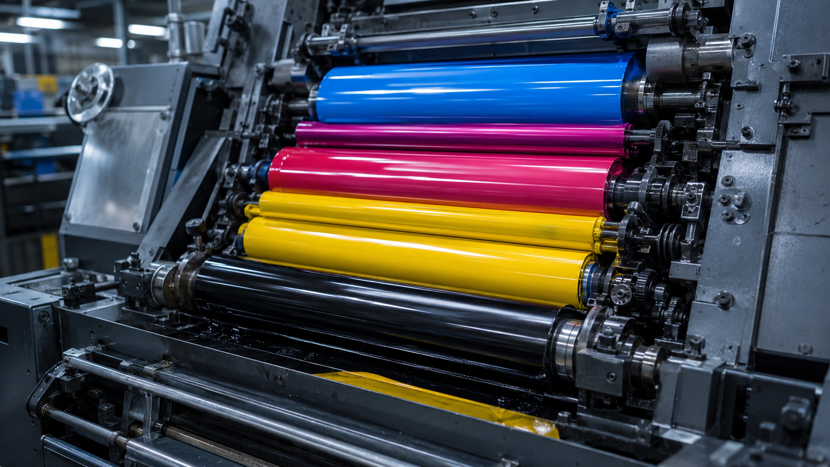 Printing house offset cylinders CMYK dry ice cleaning by CRYOSTRAL