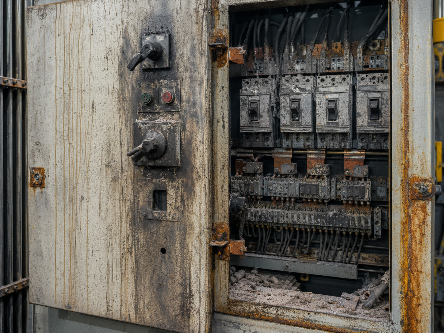 Armoire électrique avant nettoyage à la glace carbonique CRYOSTRAL