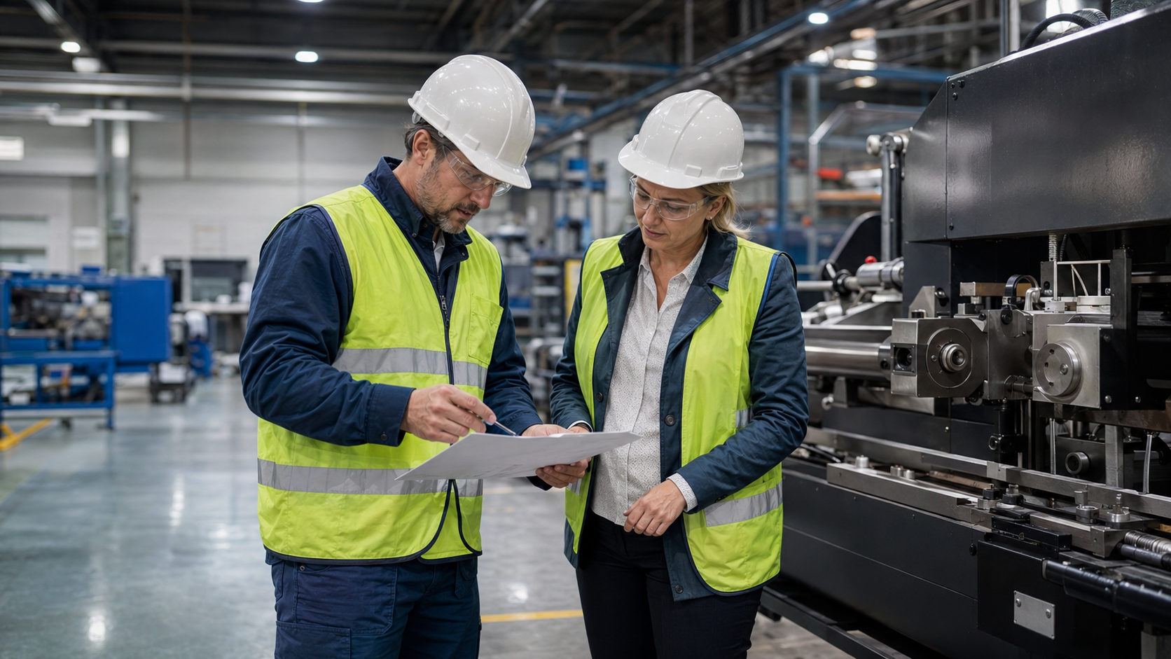 Techniciens CRYOSTRAL lors de la visite de site en usine